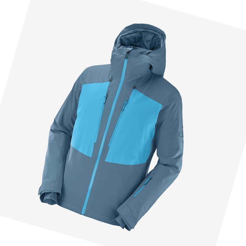 Salomon HIGHLAND Ski Skijacken Herren Blau | WSYRGZM-90