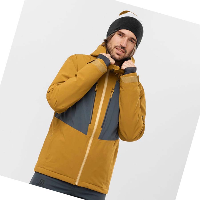 Salomon HIGHLAND Ski Skijacken Herren Gelb | XMZRVFN-24