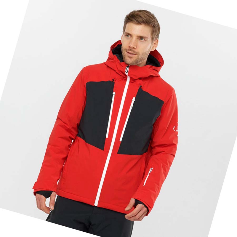 Salomon HIGHLAND Ski Skijacken Herren Rot | SXJQYMZ-61