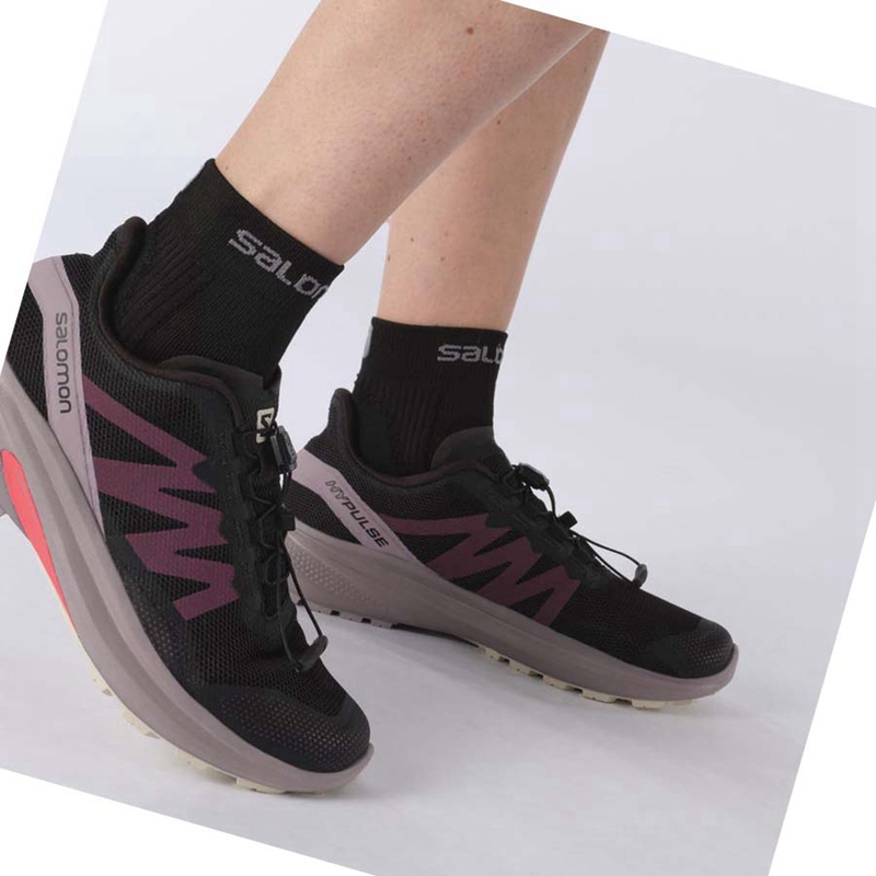 Salomon HYPULSE Trail Trailrunning Schuhe Damen Schwarz | OUFHXME-12