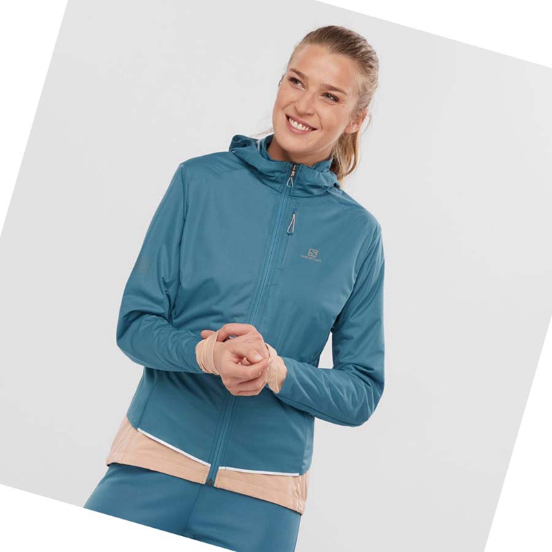 Salomon LIGHT SHELL Jacke Damen Blau | PHMJWDF-38