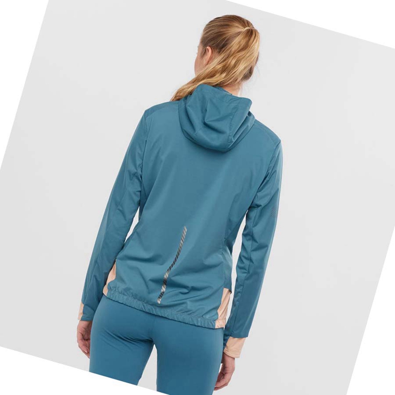 Salomon LIGHT SHELL Jacke Damen Blau | PHMJWDF-38