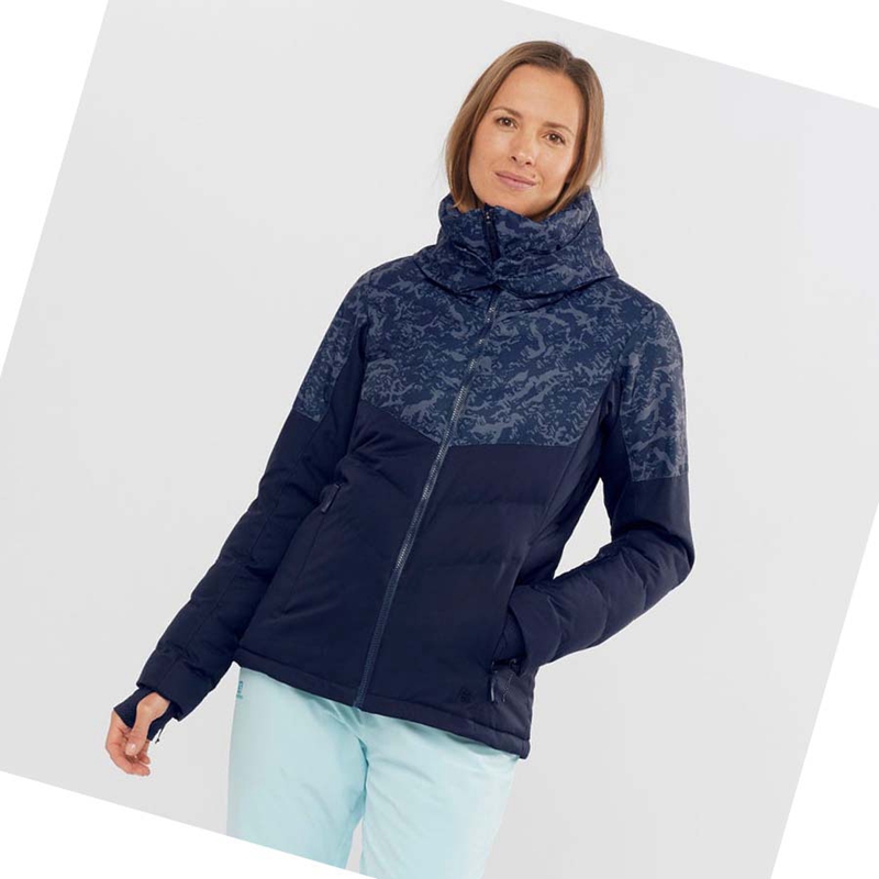 Salomon NEW PREVAIL Skijacken Damen Blau | AIOHFDL-78