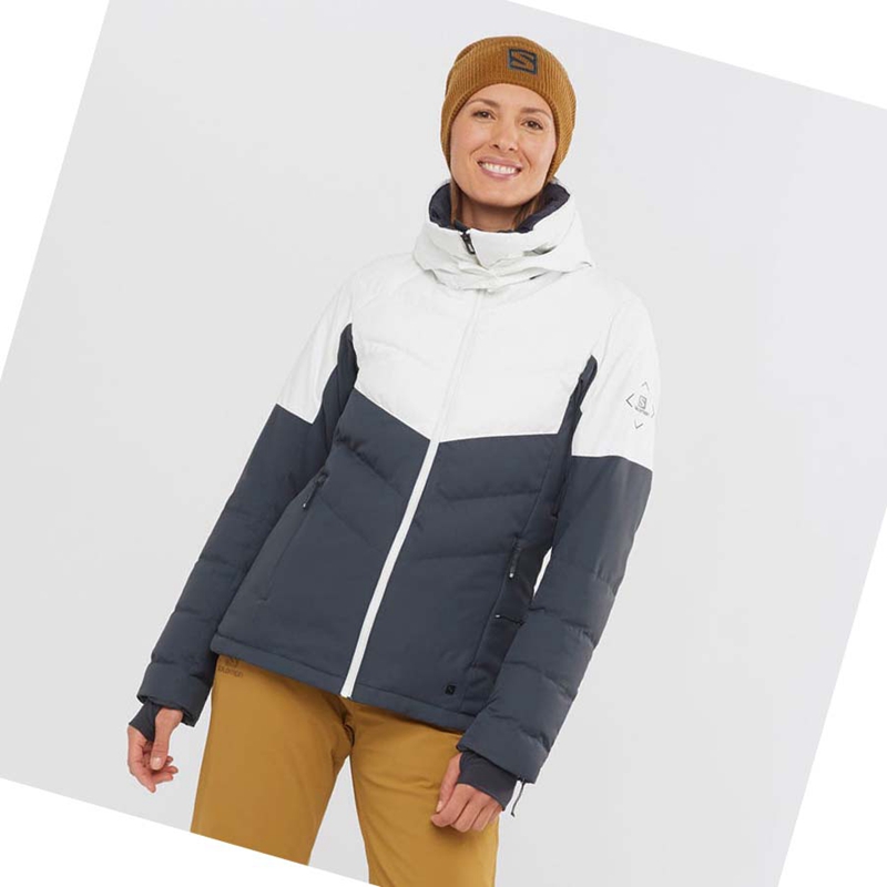 Salomon NEW PREVAIL Skijacken Damen Schwarz Weiß | SHCKYIT-58
