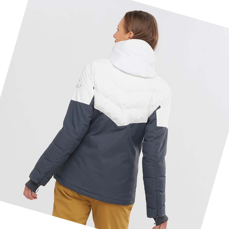 Salomon NEW PREVAIL Skijacken Damen Schwarz Weiß | SHCKYIT-58