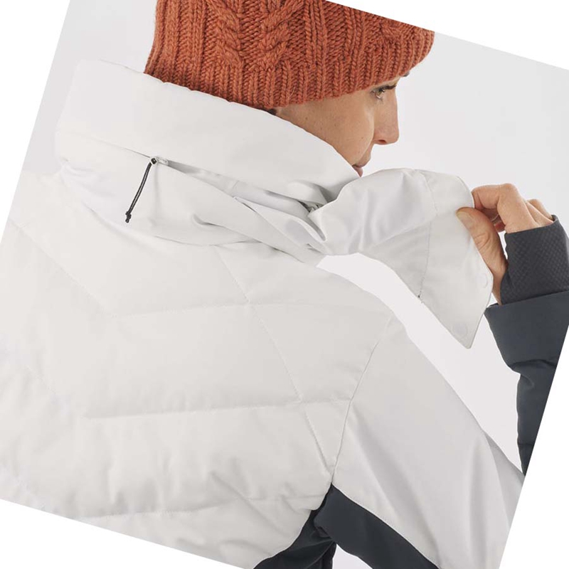 Salomon NEW PREVAIL Skijacken Damen Schwarz Weiß | SHCKYIT-58