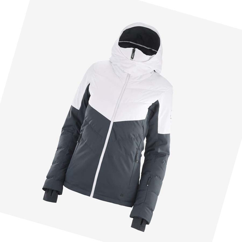Salomon NEW PREVAIL Skijacken Damen Schwarz Weiß | SHCKYIT-58