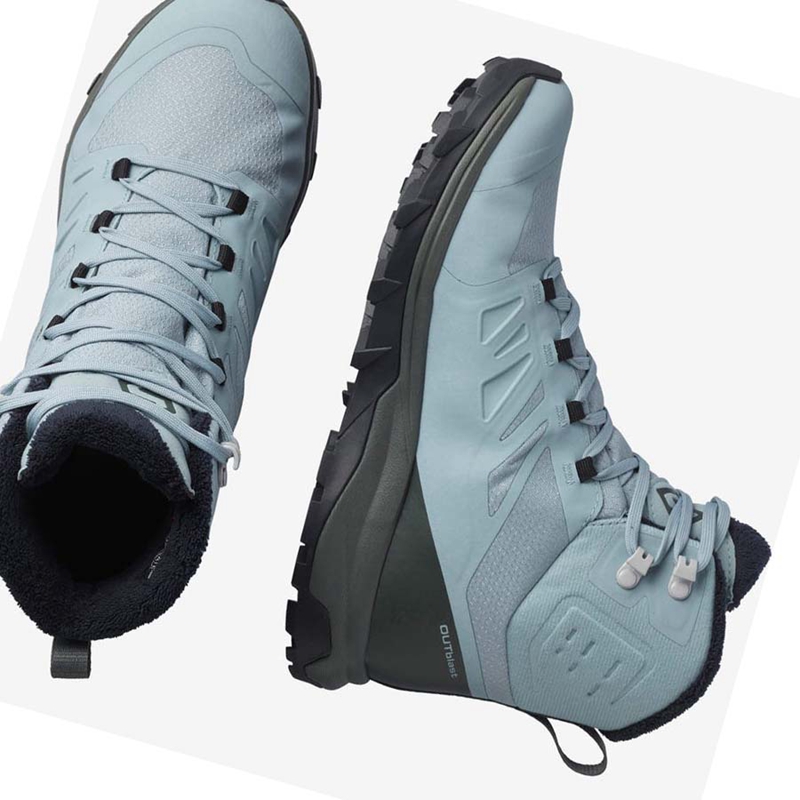 Salomon OUTBLAST THINSULATE™ CLIMASALOMON™ WATERPROOF Winterstiefel Damen Blau | KIXSPEU-62