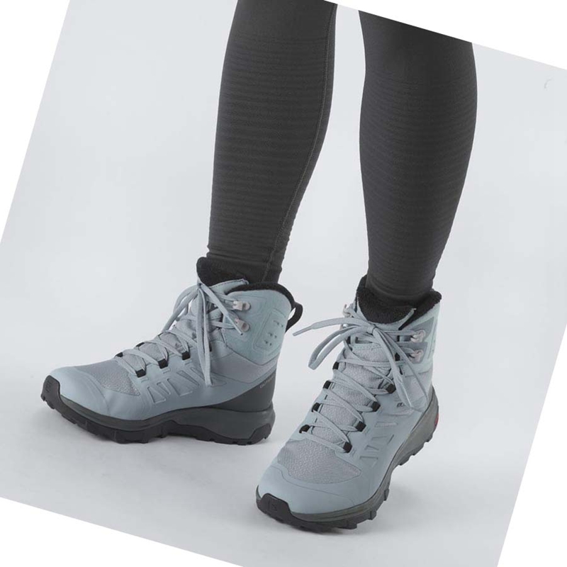 Salomon OUTBLAST THINSULATE™ CLIMASALOMON™ WATERPROOF Winterstiefel Damen Blau | KIXSPEU-62