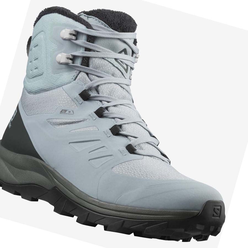 Salomon OUTBLAST THINSULATE™ CLIMASALOMON™ WATERPROOF Winterstiefel Damen Blau | KIXSPEU-62
