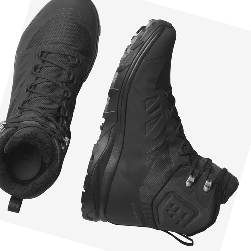 Salomon OUTBLAST THINSULATE™ CLIMASALOMON™ WATERPROOF Winterstiefel Herren Schwarz | ZUNBLXR-84