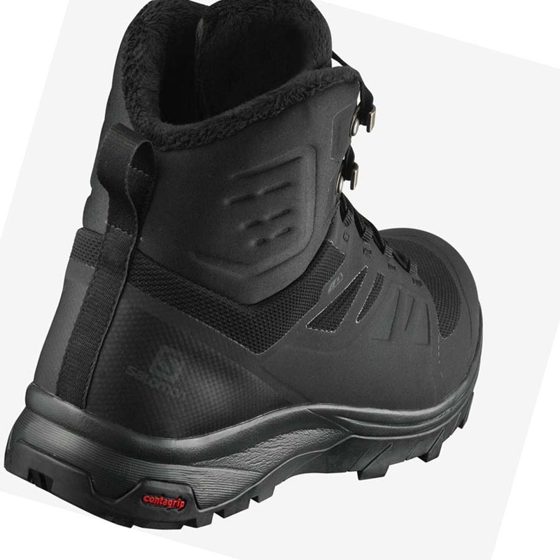 Salomon OUTBLAST THINSULATE™ CLIMASALOMON™ WATERPROOF Winterstiefel Herren Schwarz | ZUNBLXR-84
