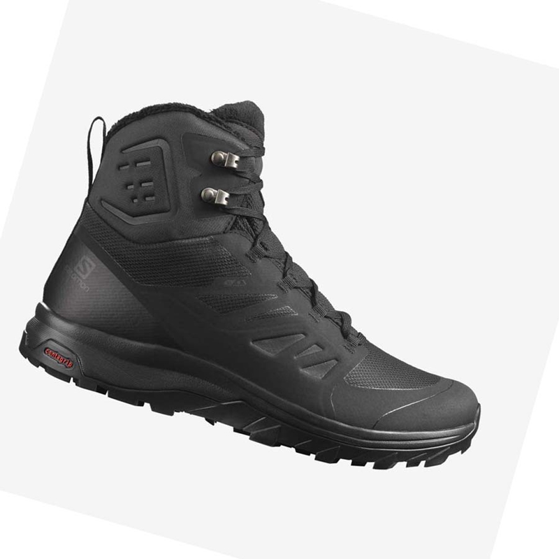 Salomon OUTBLAST THINSULATE™ CLIMASALOMON™ WATERPROOF Winterstiefel Herren Schwarz | ZUNBLXR-84