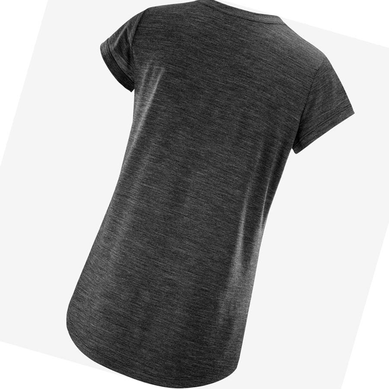 Salomon OUTLIFE MERINO BLEND T-shirts Damen Schwarz | VDNMFBP-96