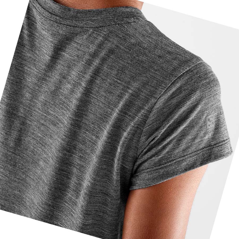 Salomon OUTLIFE MERINO BLEND T-shirts Damen Schwarz | VDNMFBP-96