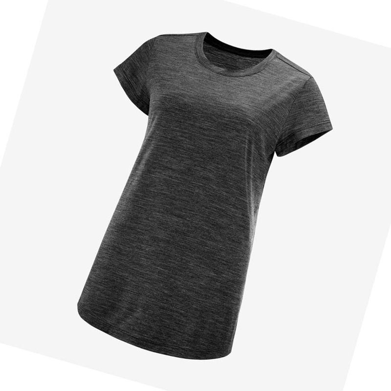 Salomon OUTLIFE MERINO BLEND T-shirts Damen Schwarz | VDNMFBP-96