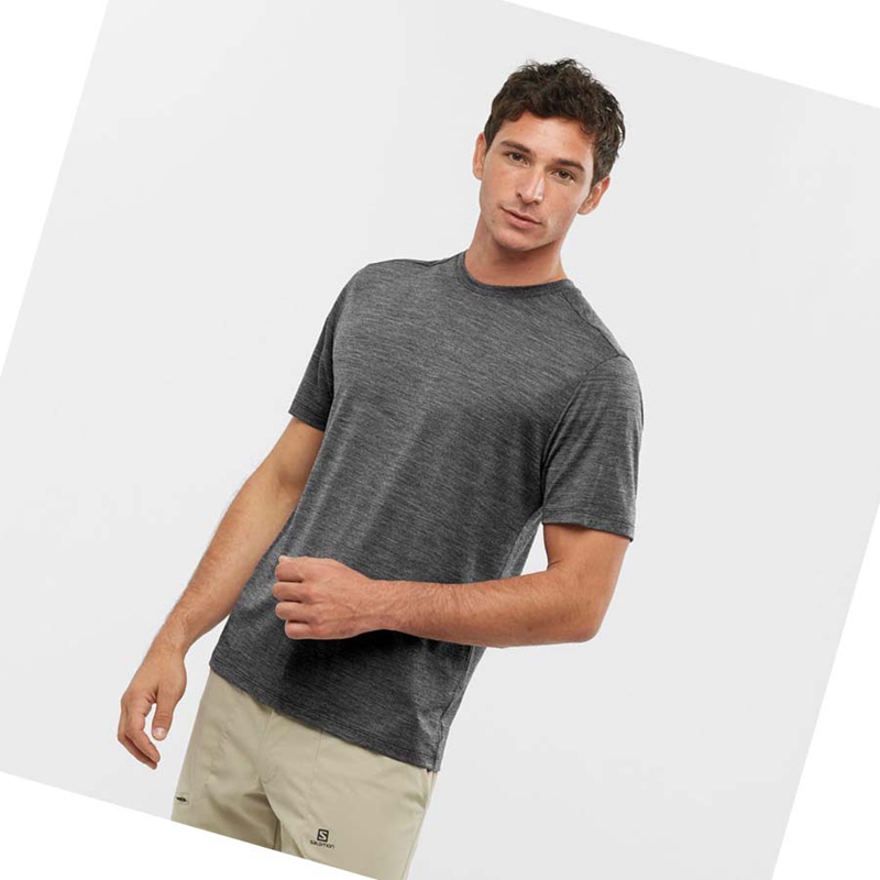 Salomon OUTLIFE MERINO BLEND T-shirts Herren Schwarz | RLXESNJ-36