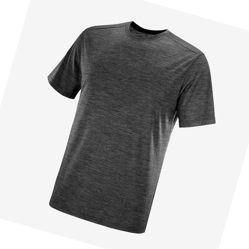 Salomon OUTLIFE MERINO BLEND T-shirts Herren Schwarz | RLXESNJ-36