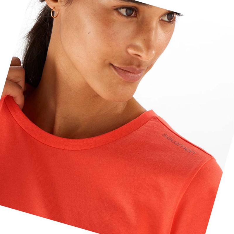 Salomon OUTLIFE SCOOP HEM TEE W T-shirts Damen Orange | DWMTBRG-67