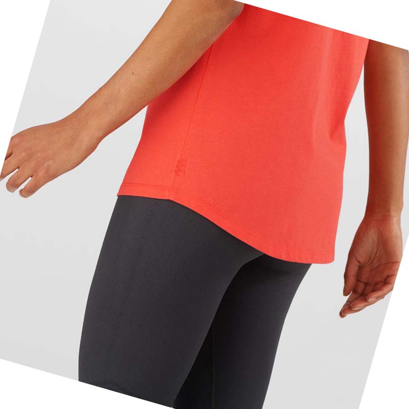 Salomon OUTLIFE SCOOP HEM TEE W T-shirts Damen Orange | DWMTBRG-67