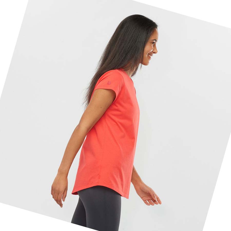 Salomon OUTLIFE SCOOP HEM TEE W T-shirts Damen Orange | DWMTBRG-67