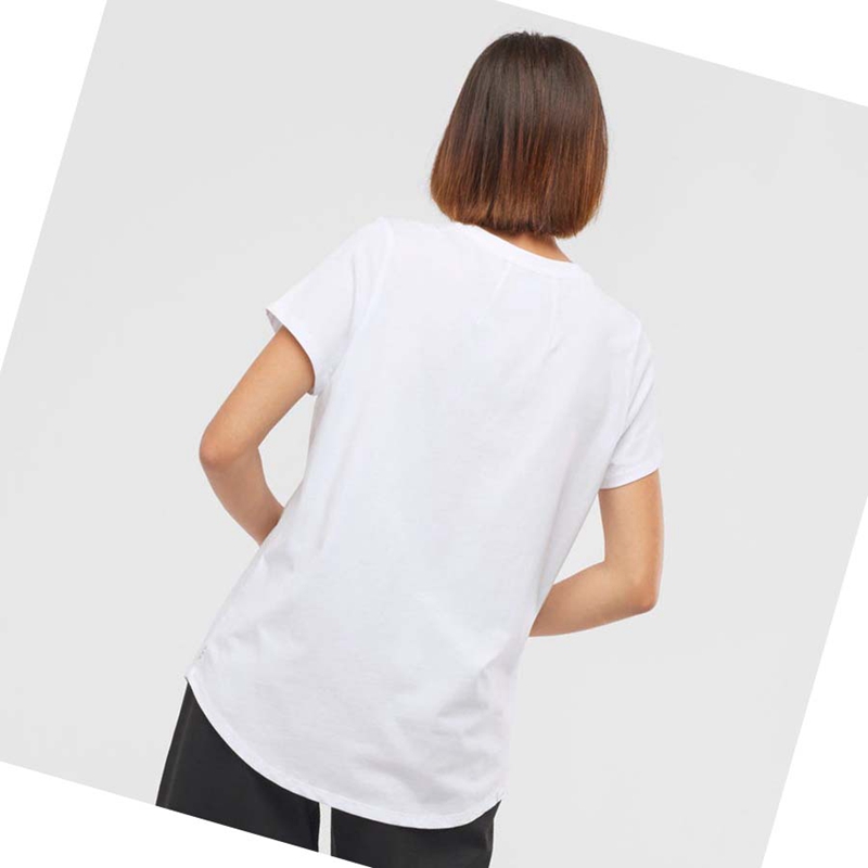 Salomon OUTLIFE SCOOP HEM TEE W T-shirts Damen Weiß | XDJSHCV-96