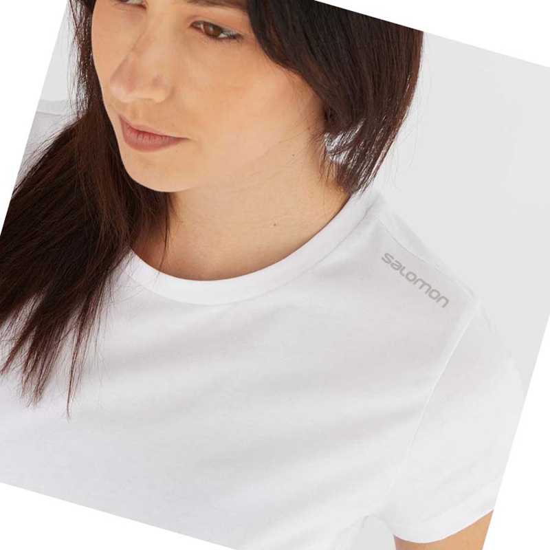 Salomon OUTLIFE SCOOP HEM TEE W T-shirts Damen Weiß | XDJSHCV-96
