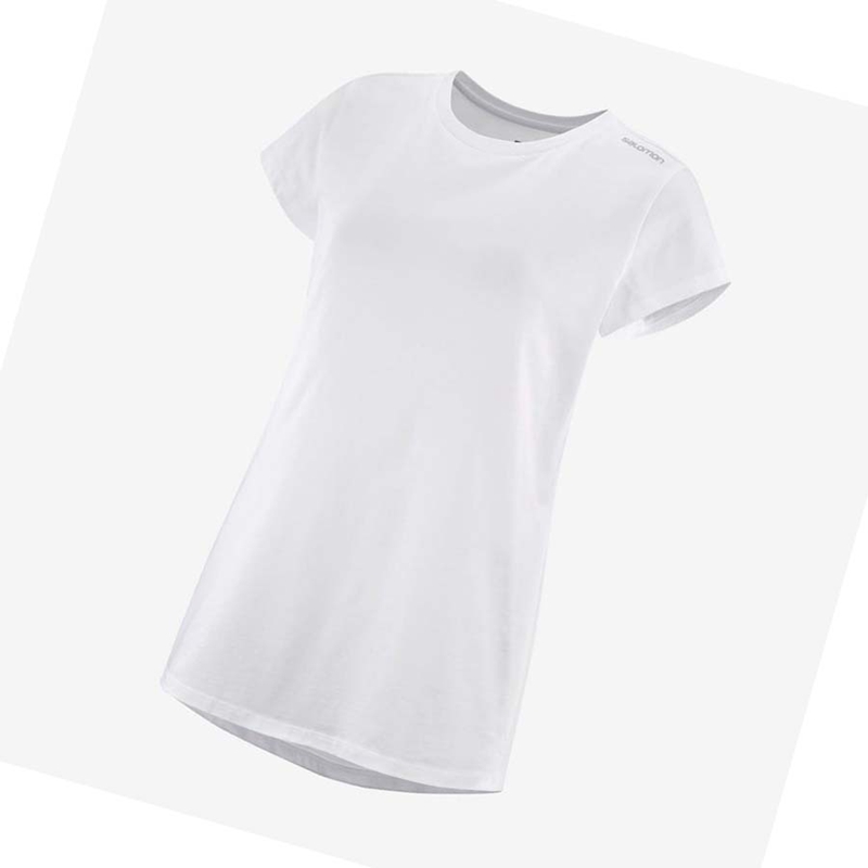 Salomon OUTLIFE SCOOP HEM TEE W T-shirts Damen Weiß | XDJSHCV-96