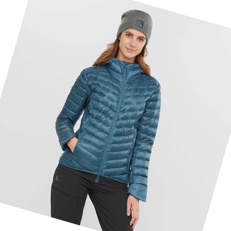 Salomon OUTLINE DOWN INSULATED Jacke Damen Blau | WUYBIFX-80