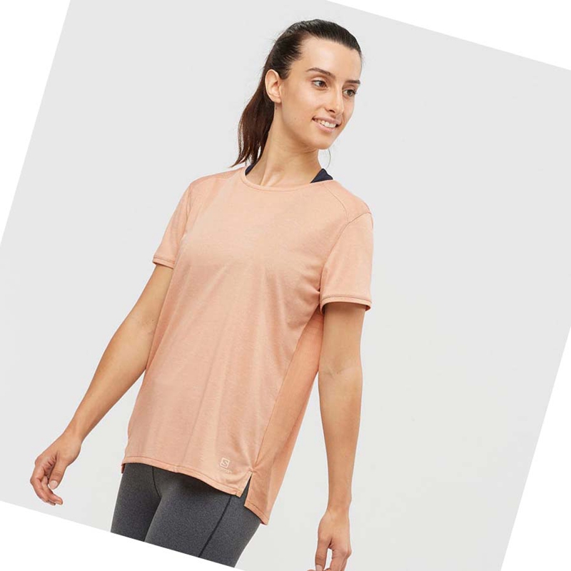 Salomon OUTLINE SUMMER T-shirts Damen Beige | JATMXRW-73