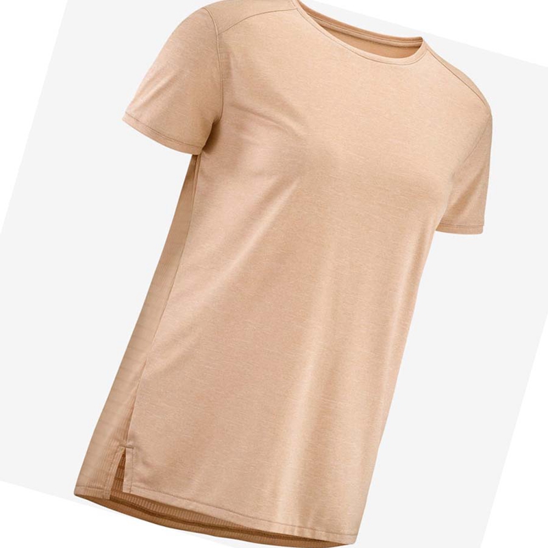 Salomon OUTLINE SUMMER T-shirts Damen Beige | JATMXRW-73