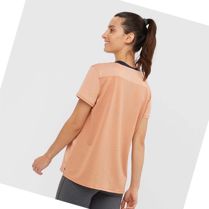 Salomon OUTLINE SUMMER T-shirts Damen Beige | JATMXRW-73