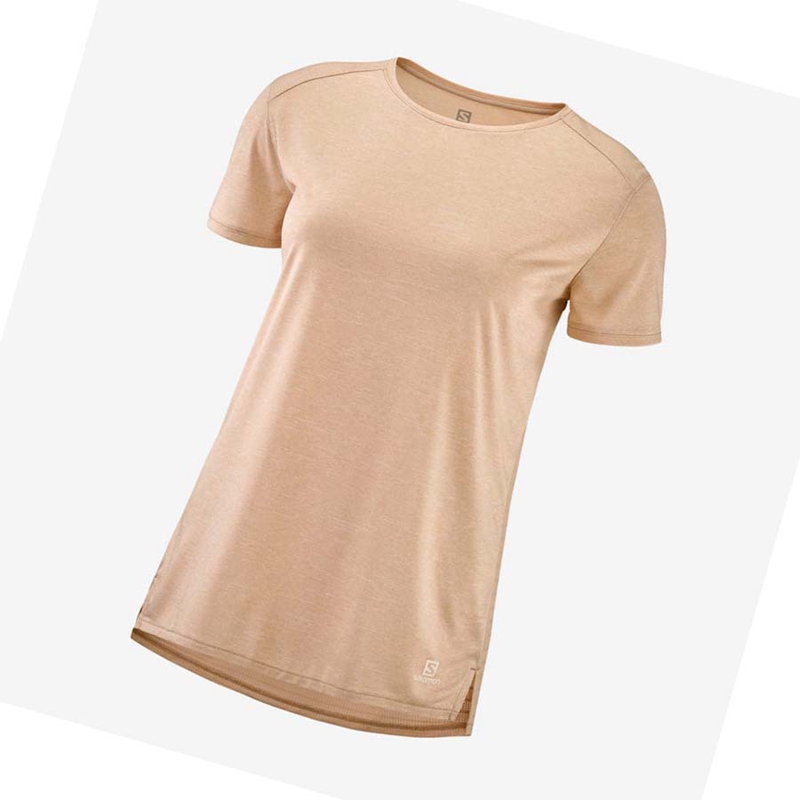 Salomon OUTLINE SUMMER T-shirts Damen Beige | JATMXRW-73