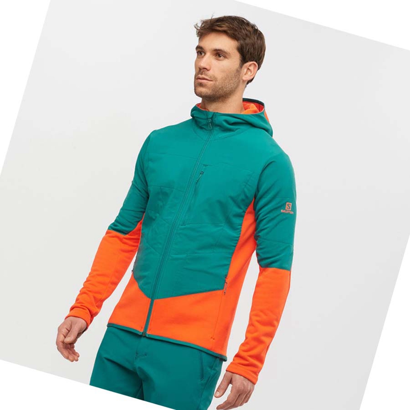 Salomon OUTLINE WARM HYBRID Hoodie Herren Grün | JMWPOSX-63