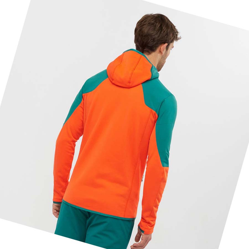 Salomon OUTLINE WARM HYBRID Hoodie Herren Grün | JMWPOSX-63