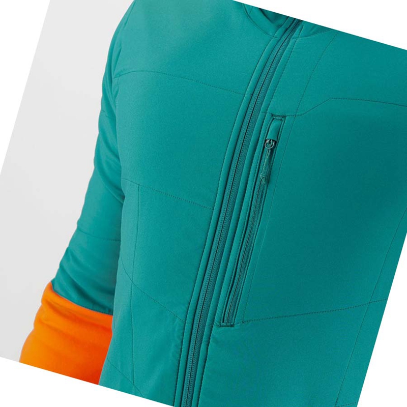 Salomon OUTLINE WARM HYBRID Hoodie Herren Grün | JMWPOSX-63