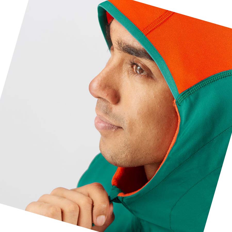 Salomon OUTLINE WARM HYBRID Hoodie Herren Grün | JMWPOSX-63