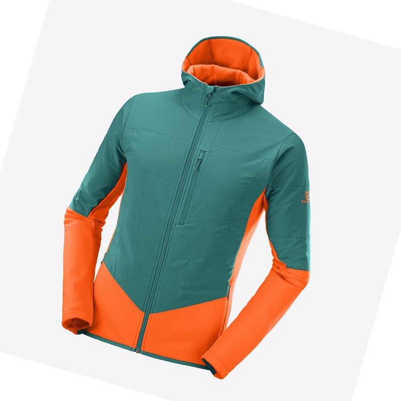 Salomon OUTLINE WARM HYBRID Hoodie Herren Grün | JMWPOSX-63