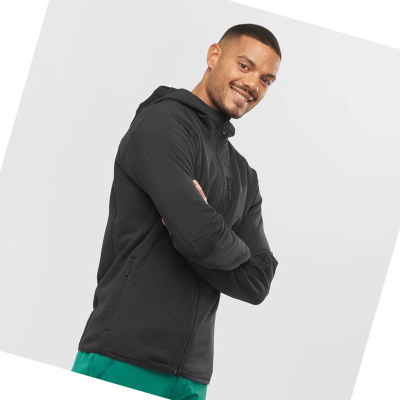 Salomon OUTLINE WARM HYBRID Hoodie Herren Schwarz | PMRABJF-97
