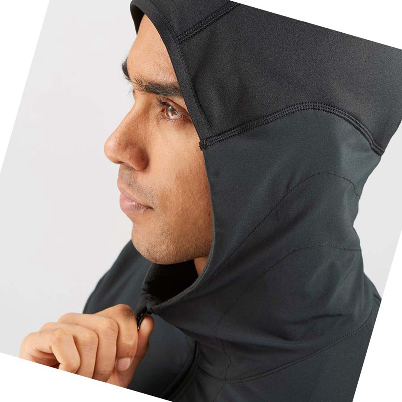 Salomon OUTLINE WARM HYBRID Hoodie Herren Schwarz | PMRABJF-97