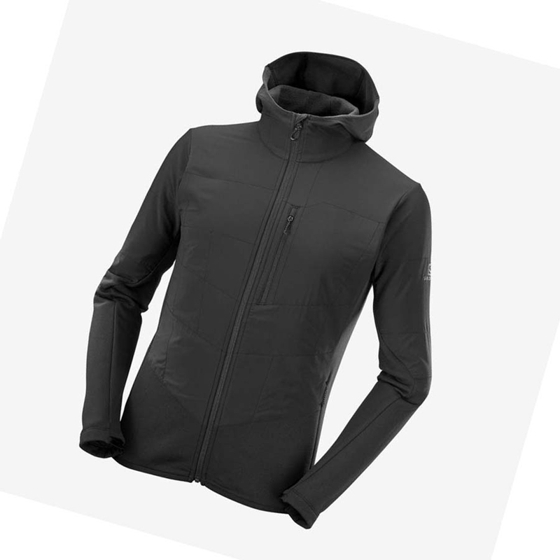 Salomon OUTLINE WARM HYBRID Hoodie Herren Schwarz | PMRABJF-97