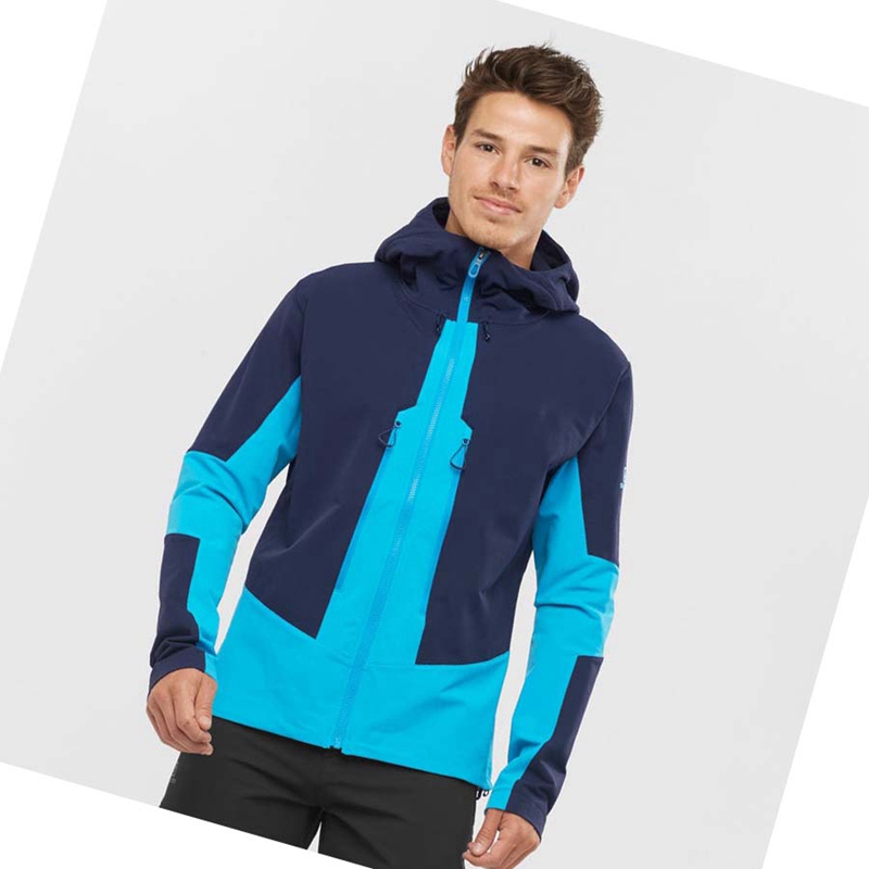 Salomon OUTPEAK SOFTSHELL Jacke Herren Blau | PQRIGVK-91