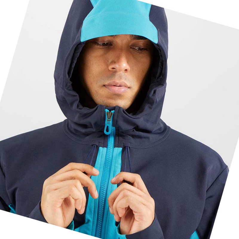 Salomon OUTPEAK SOFTSHELL Jacke Herren Blau | PQRIGVK-91