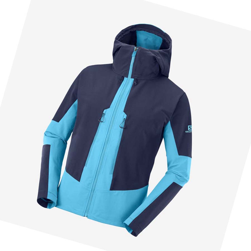 Salomon OUTPEAK SOFTSHELL Jacke Herren Blau | PQRIGVK-91