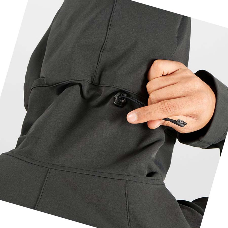 Salomon OUTPEAK SOFTSHELL Jacke Herren Schwarz | QUIBZWK-96