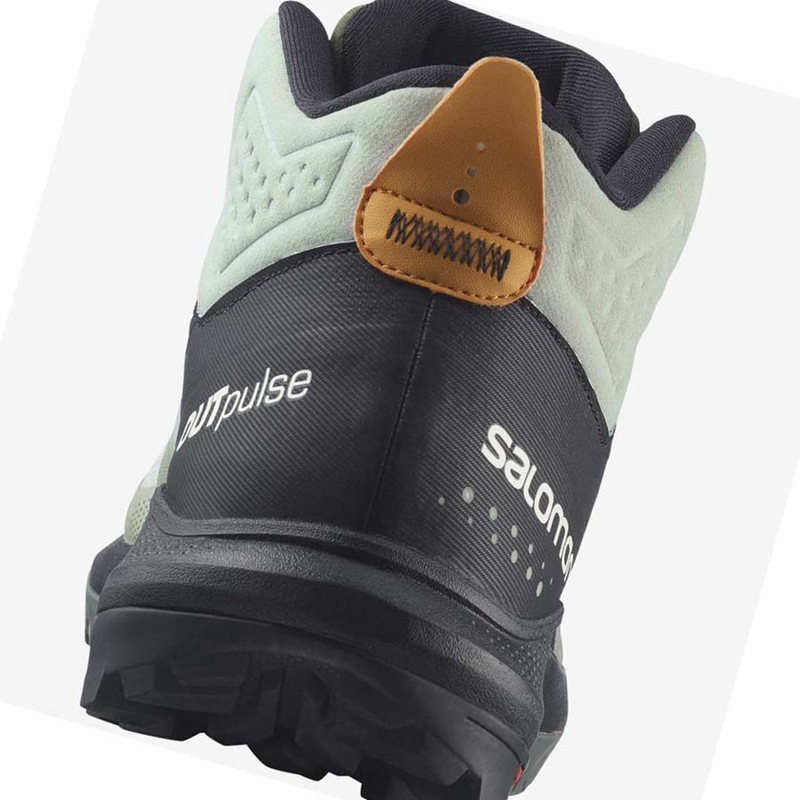 Salomon OUTPULSE MID GORE-TEX Wanderschuhe Herren Schwarz Türkis | LISQUME-91