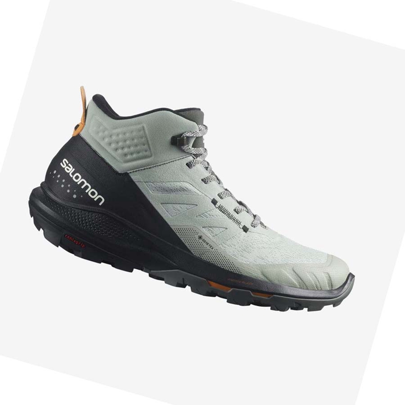 Salomon OUTPULSE MID GORE-TEX Wanderschuhe Herren Schwarz Türkis | LISQUME-91