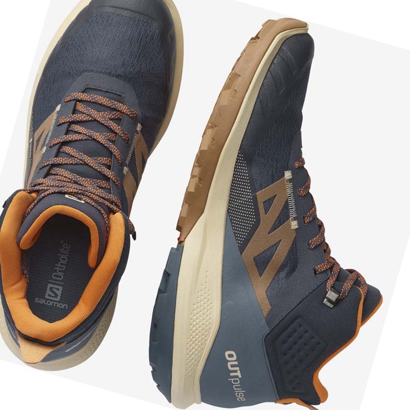 Salomon OUTPULSE MID GORE-TEX Wanderschuhe Herren Grau | XBZWFQM-17
