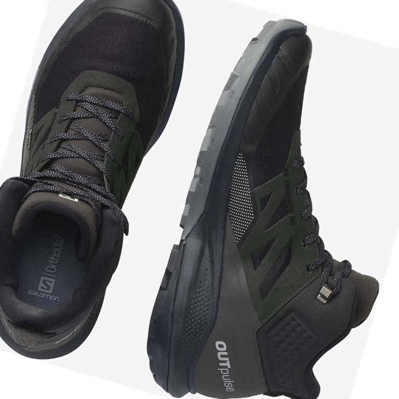 Salomon OUTPULSE MID GORE-TEX Wanderschuhe Herren Schwarz | ZIYGVFT-84