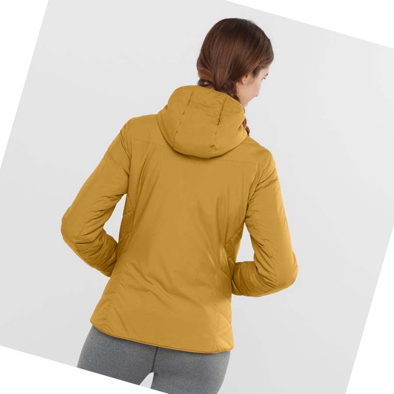 Salomon OUTRACK INSULATED Jacke Damen Gelb | UCYLFIG-80